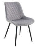 Silla FELICIA, metal, tapizado velvet gris claro