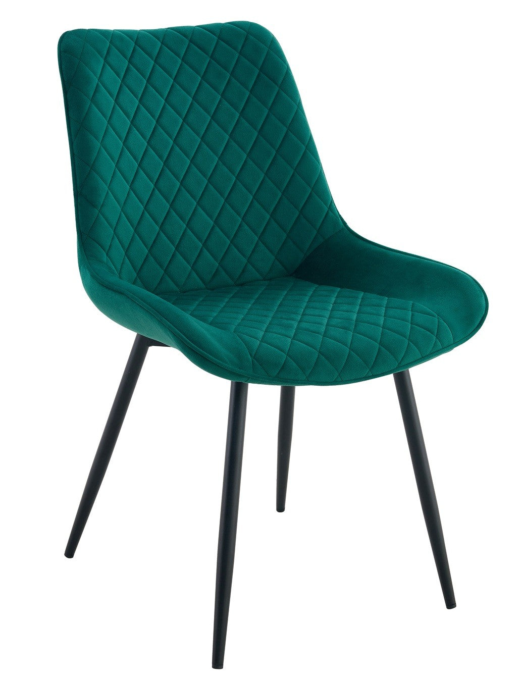 Silla FELICIA, metal, tapizado velvet verde oscuro