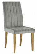 Silla GENOVA, patas metálicas, tapizado velvet gris