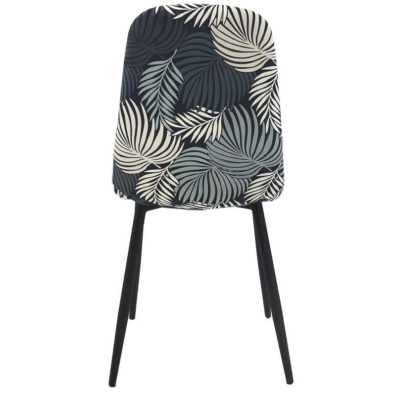 Silla HORUS NEW, metal, tapizado velvet gris con trasera floral a juego