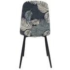 Silla HORUS NEW, metal, tapizado velvet gris con trasera floral a juego