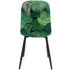 Silla HORUS NEW, metal, tapizado velvet verde con trasera floral a juego