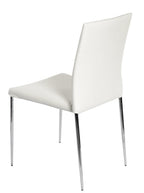 Silla INMA, apilable, metal, similpiel blanca
