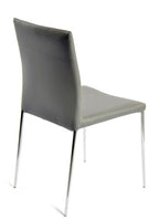 Silla INMA, apilable, metal, similpiel gris oscuro