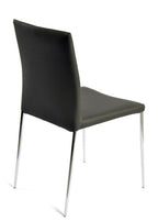 Silla INMA, apilable, metal, similpiel negra