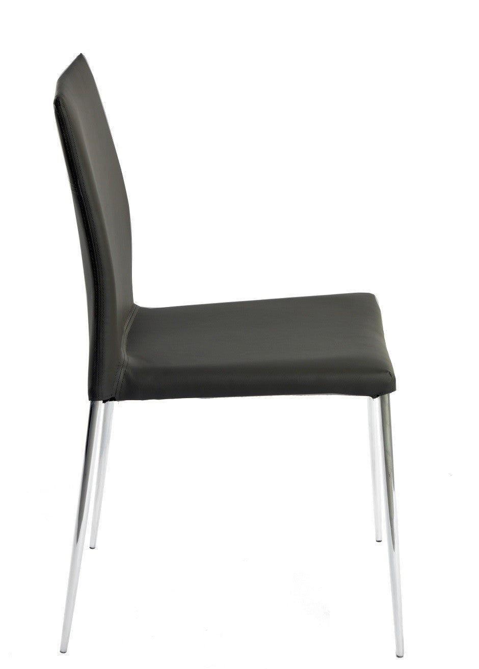 Silla INMA, apilable, metal, similpiel negra