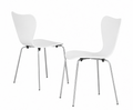 Silla JACOBO, apilable, cromada, acabado lacado blanco