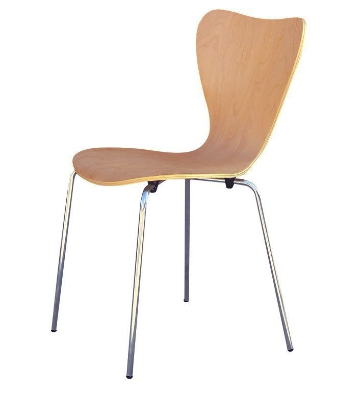 Silla JACOBO, apilable, cromada, acabado natural
