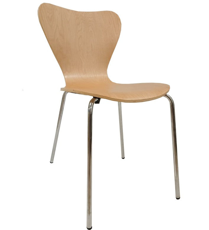 Silla JACOBO, apilable, cromada, acabado natural