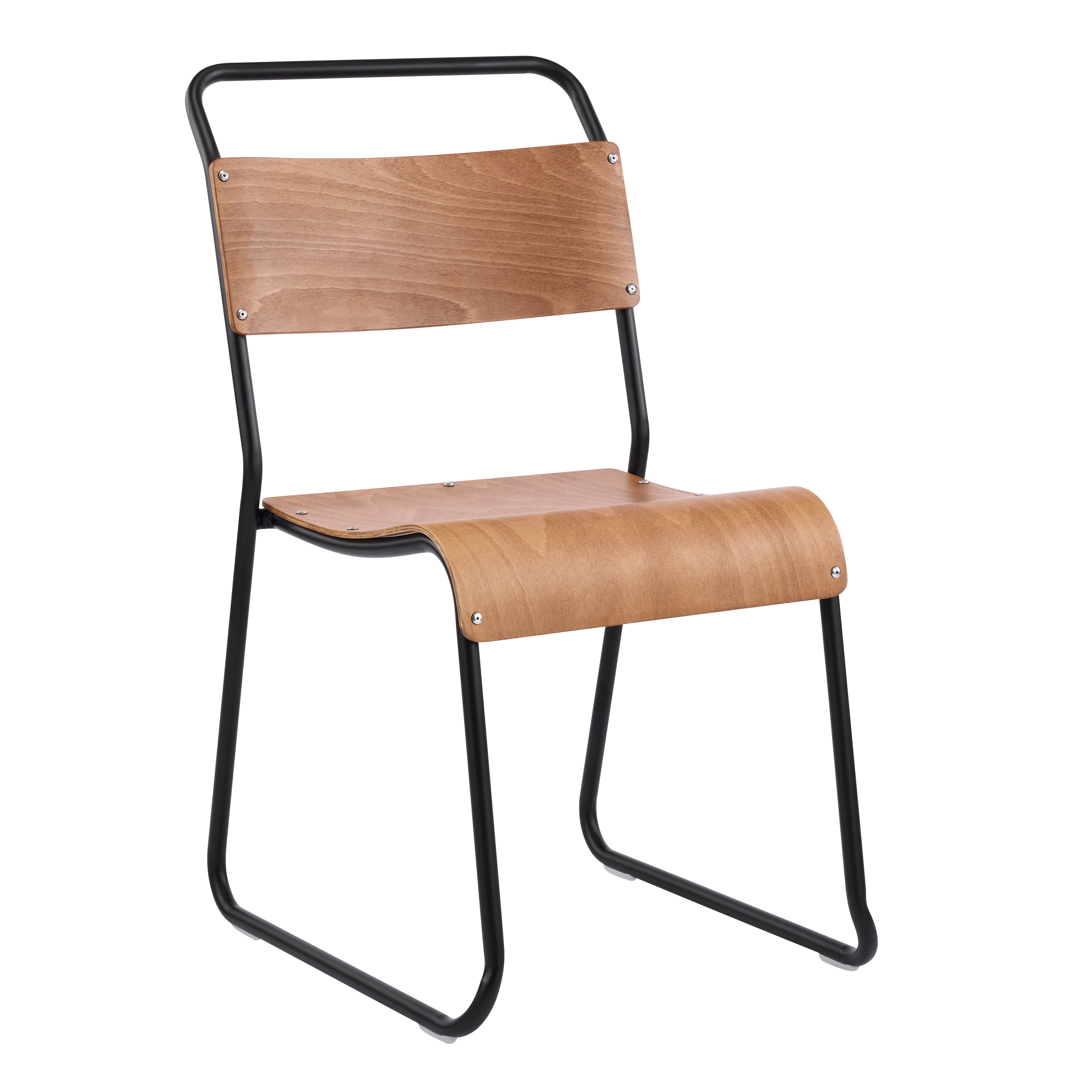 Silla LIVERPOOL, apilable, negra, contrachapado de abedul