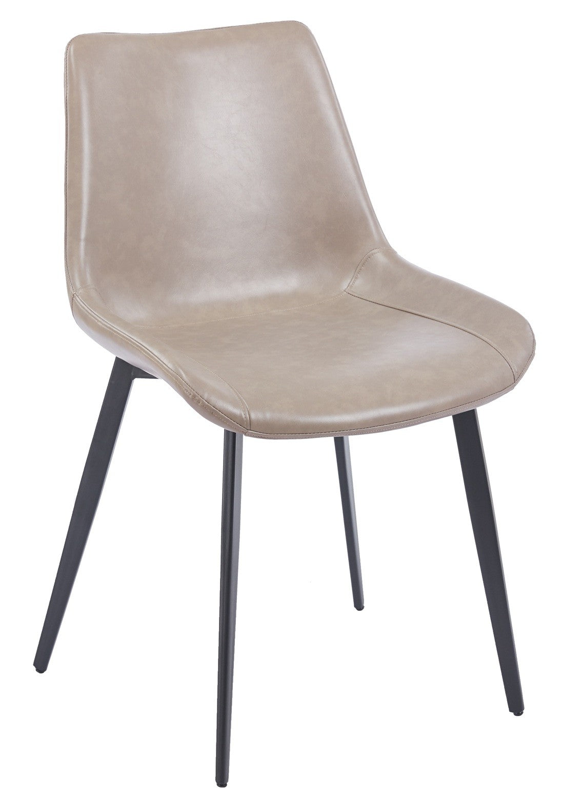Silla MADRIGAL, metal, similpiel vintage gris