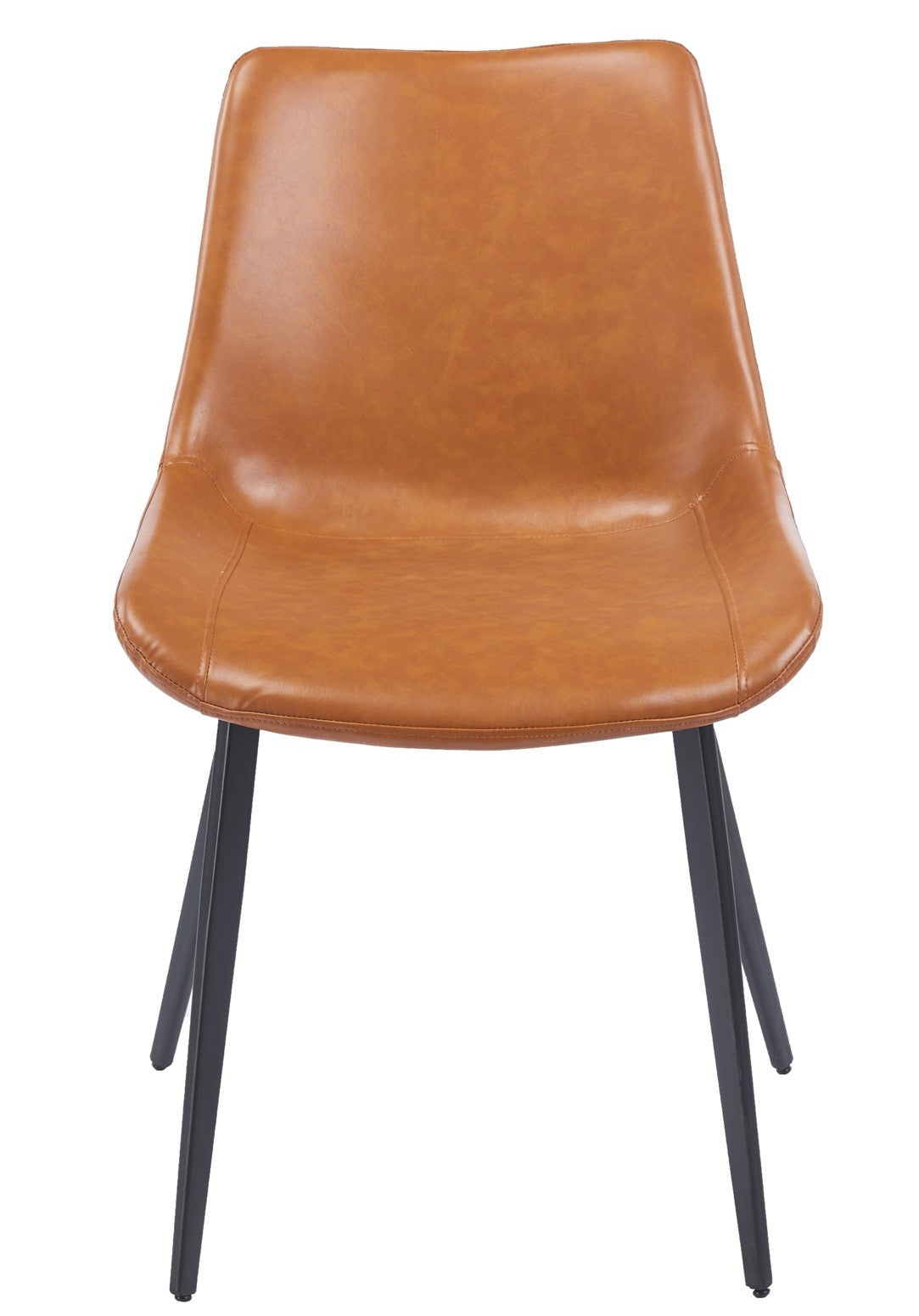 Silla MADRIGAL, metal, similpiel vintage marrón