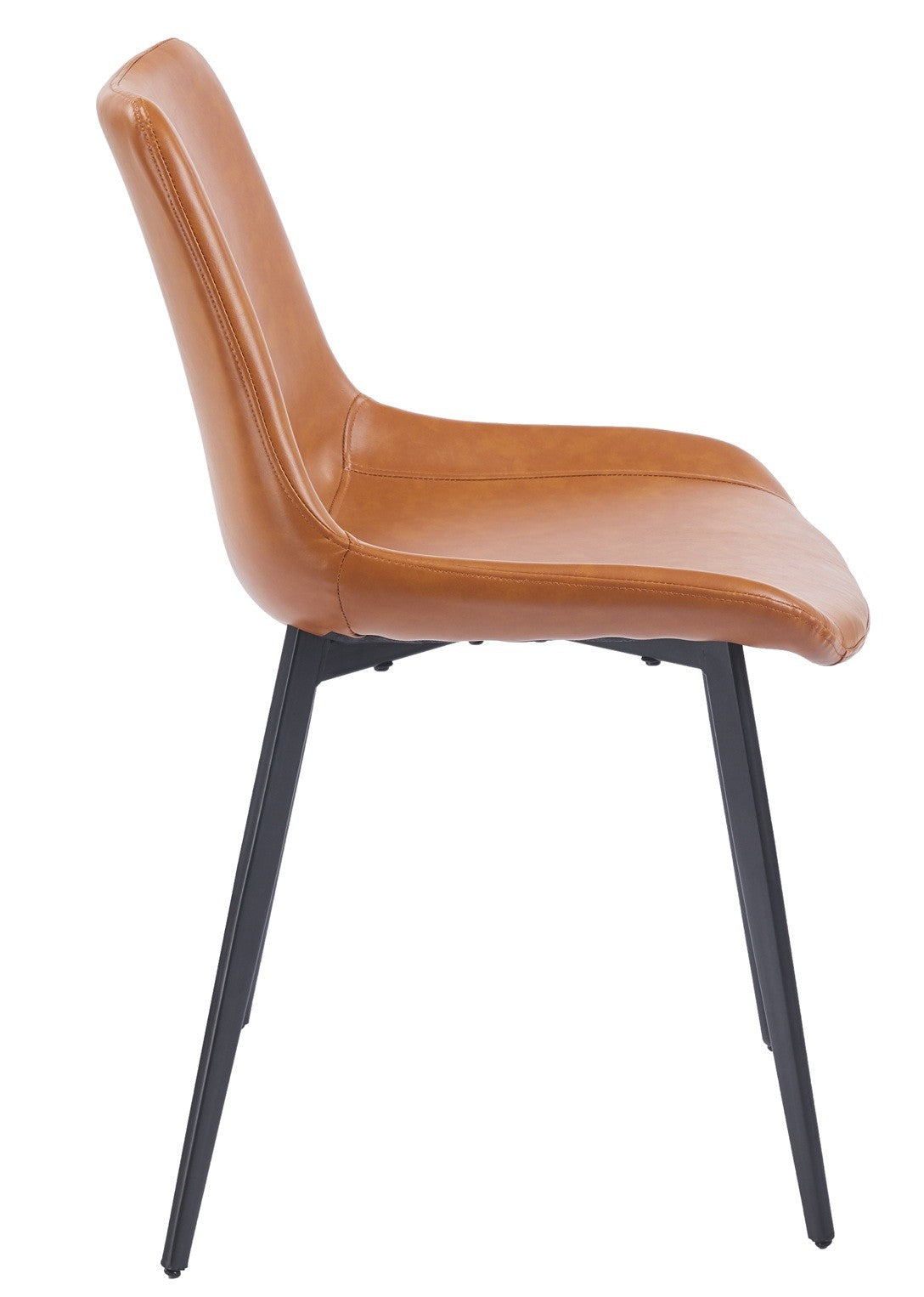 Silla MADRIGAL, metal, similpiel vintage marrón