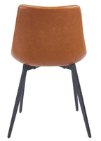 Silla MADRIGAL, metal, similpiel vintage marrón