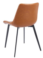 Silla MADRIGAL, metal, similpiel vintage marrón