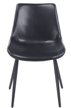 Silla MADRIGAL, metal, similpiel vintage negra