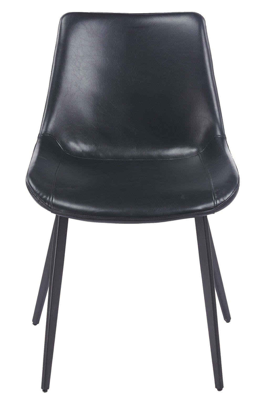 Silla MADRIGAL, metal, similpiel vintage negra