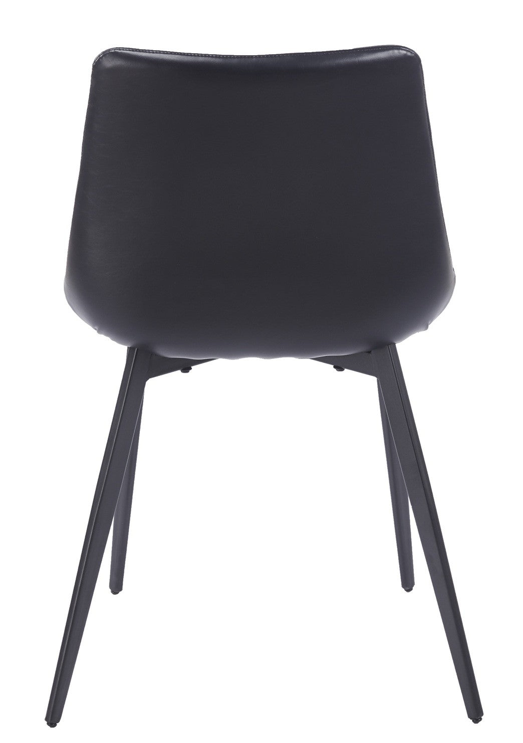 Silla MADRIGAL, metal, similpiel vintage negra