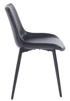 Silla MADRIGAL, metal, similpiel vintage negra
