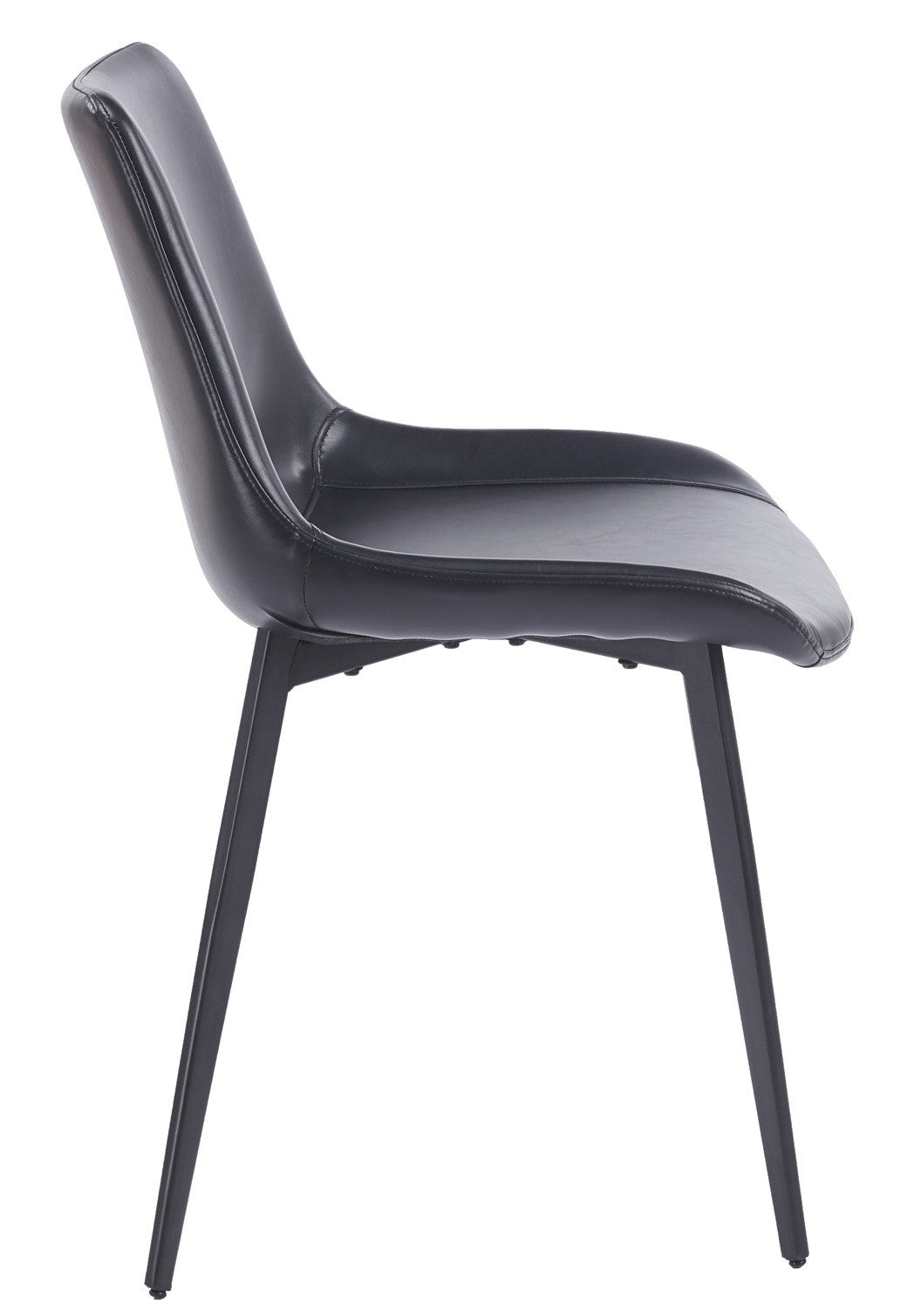 Silla MADRIGAL, metal, similpiel vintage negra