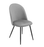 Silla MAGDA NEW, metal, tapizado velvet gris