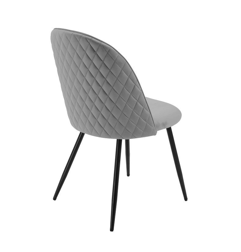 Silla MAGDA NEW, metal, tapizado velvet gris