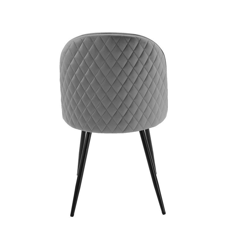 Silla MAGDA NEW, metal, tapizado velvet gris