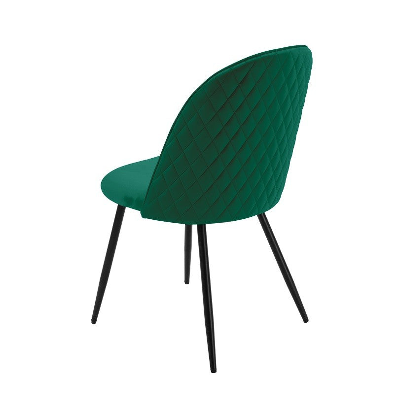 Silla MAGDA NEW, metal, tapizado velvet verde