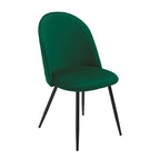 Silla MAGDA NEW, metal, tapizado velvet verde