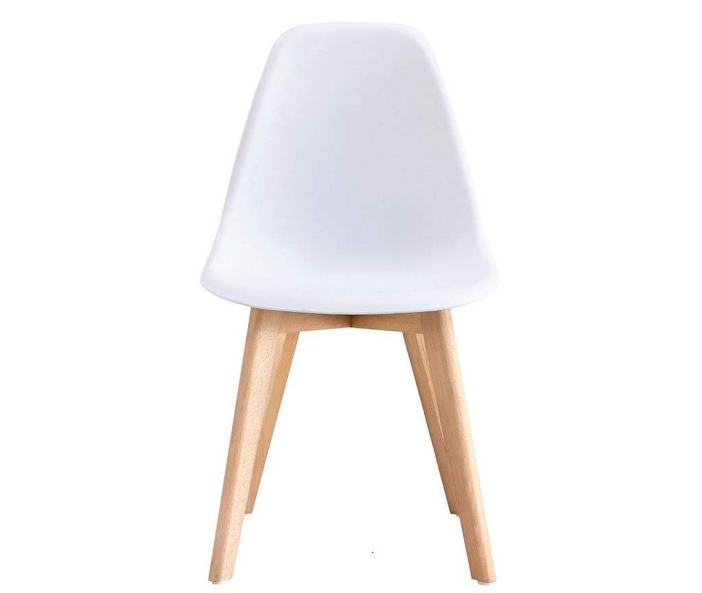 Silla MARAIS, madera, polipropileno blanco