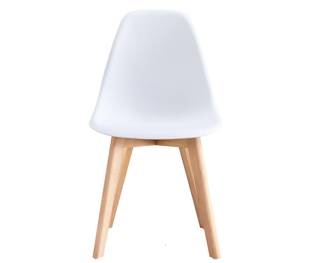 Silla MARAIS, madera, polipropileno blanco