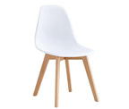 Silla MARAIS, madera, polipropileno blanco
