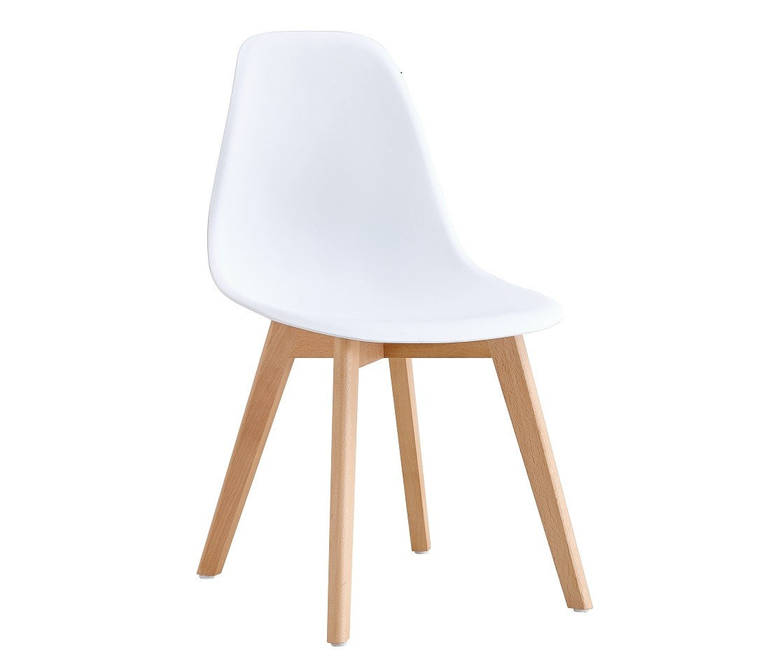 Silla MARAIS, madera, polipropileno blanco