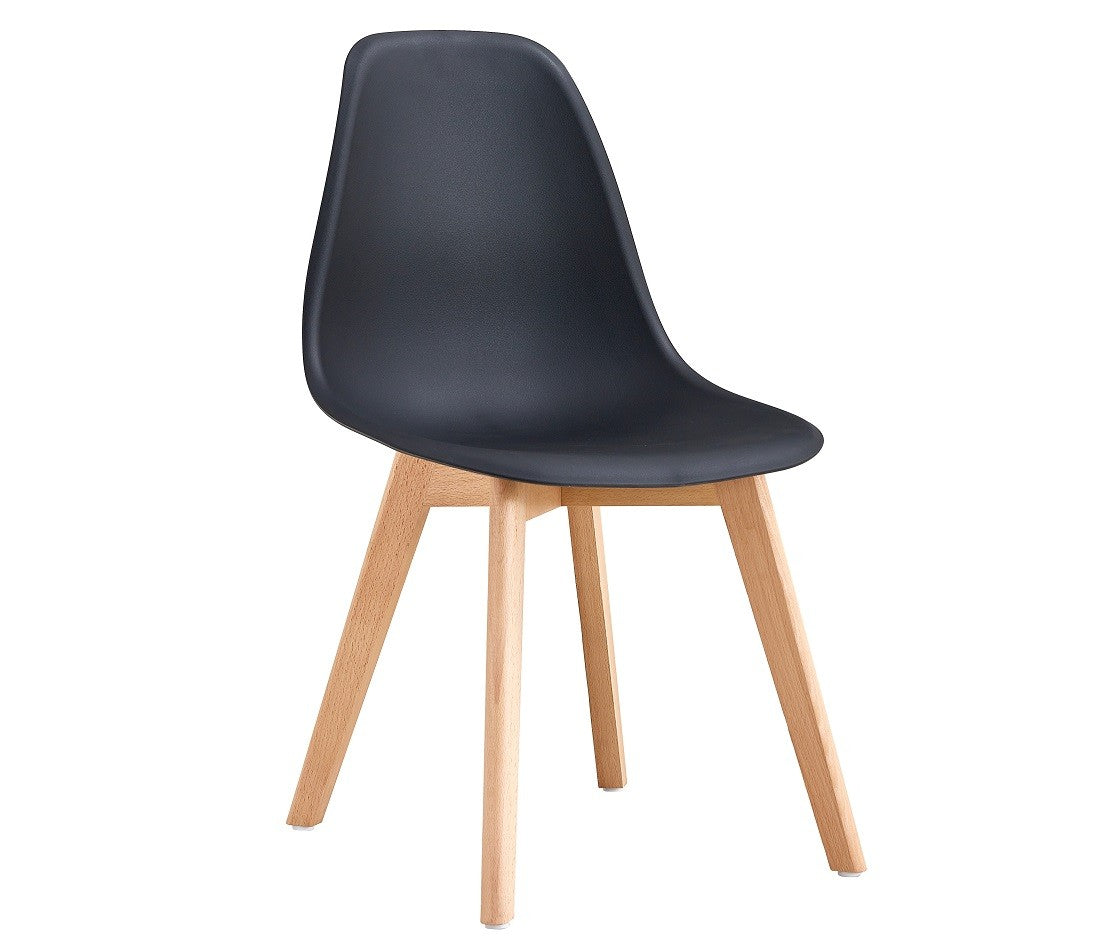 Silla MARAIS, madera, polipropileno negro