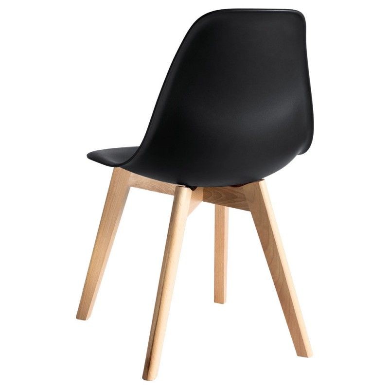 Silla MARAIS, madera, polipropileno negro
