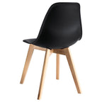 Silla MARAIS, madera, polipropileno negro
