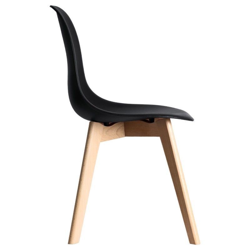Silla MARAIS, madera, polipropileno negro