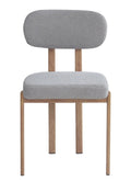 Silla MESINA, metal acabado de color madera, tejido bouclé gris 24
