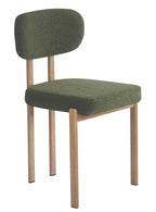 Silla MESINA, metal acabado de color madera, tejido bouclé verde oscuro 23