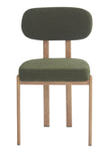 Silla MESINA, metal acabado de color madera, tejido bouclé verde oscuro 23