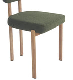 Silla MESINA, metal acabado de color madera, tejido bouclé verde oscuro 23