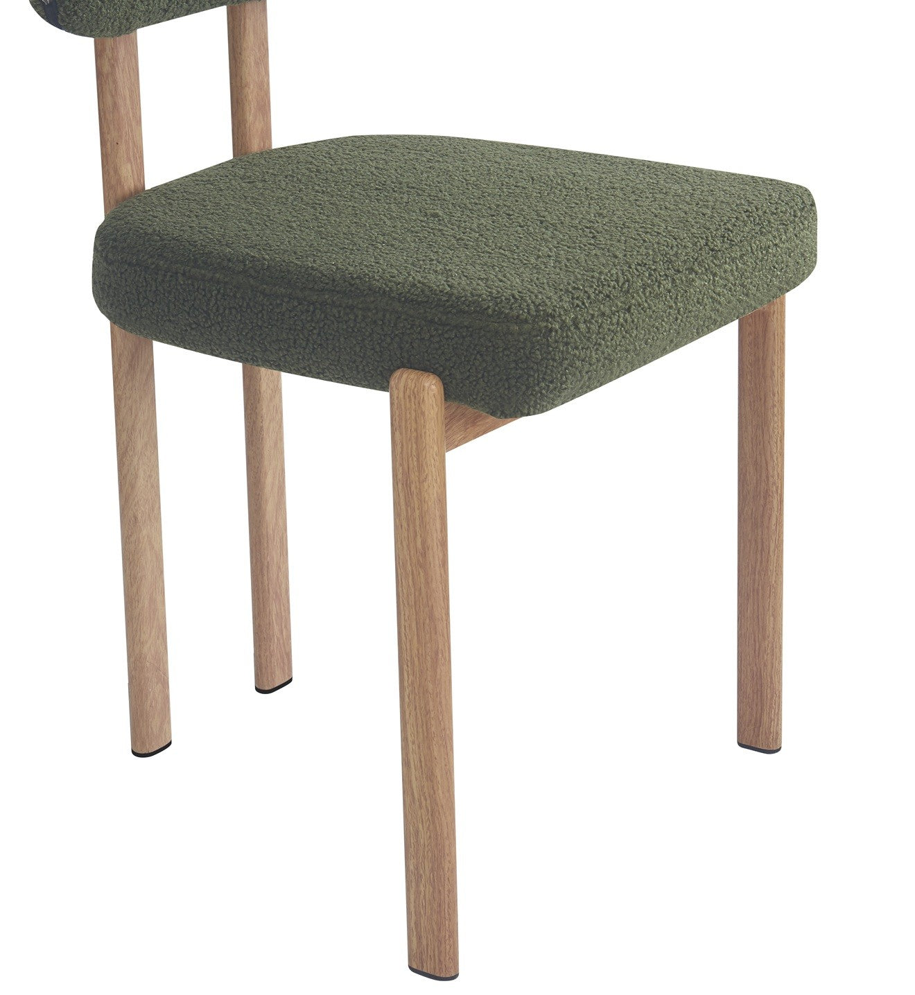 Silla MESINA, metal acabado de color madera, tejido bouclé verde oscuro 23