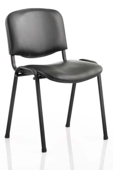 Silla NIZA NEW, chasis epoxi negro, similpiel naples negra