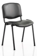 Silla NIZA NEW, chasis epoxi negro, similpiel naples negra