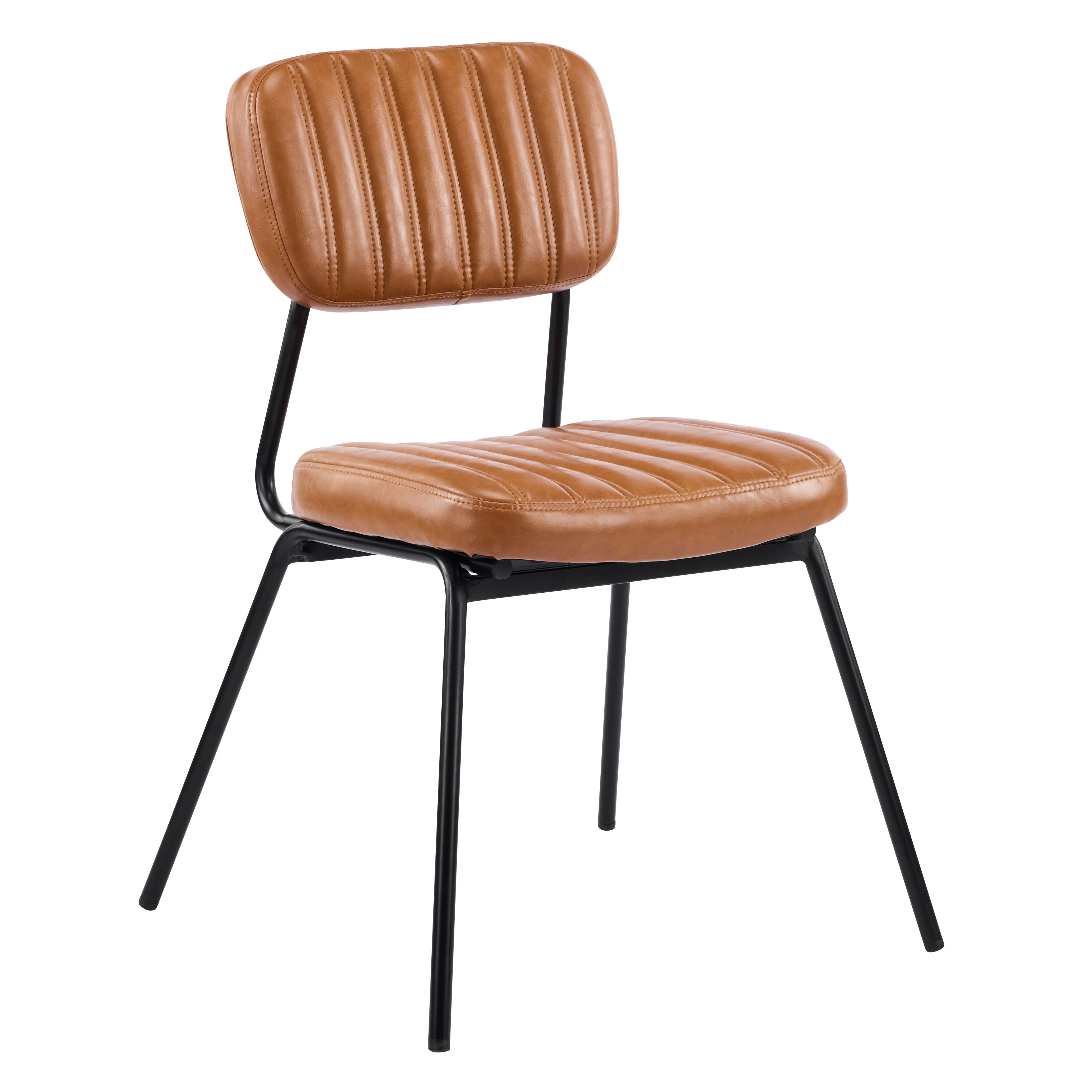 Silla NUREMBERG, metal, similpiel marrón