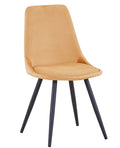 Silla OLD BLACK NEW, patas metálicas, terciopelo amarillo mostaza 42