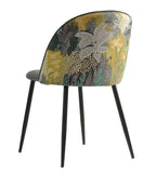 Silla PALM GREY, metal, tapizado velvet gris con trasera palm