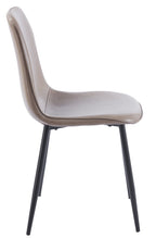 Silla PEÑAFIEL, metal, similpiel vintage gris