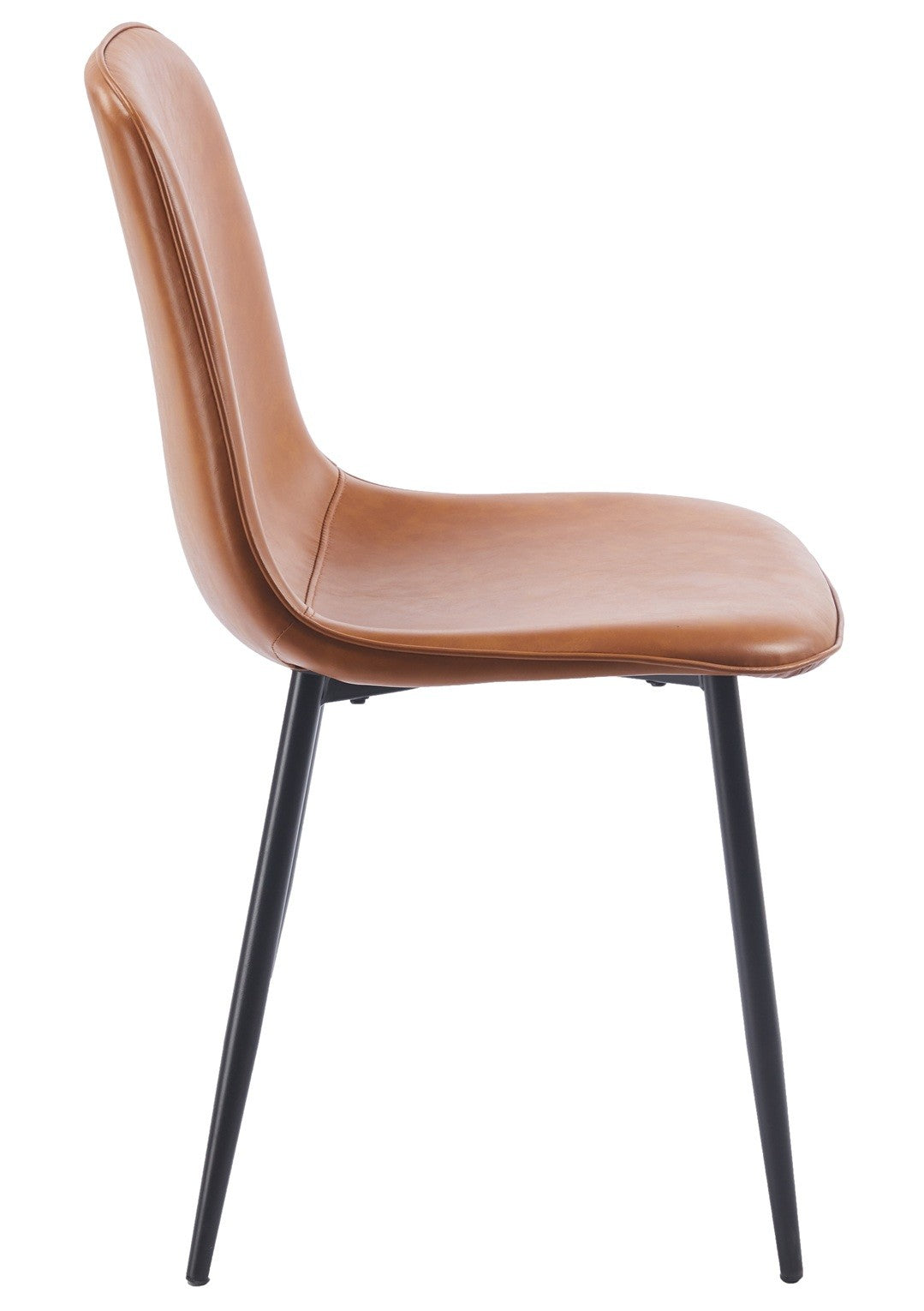Silla PEÑAFIEL, metal, similpiel vintage marrón