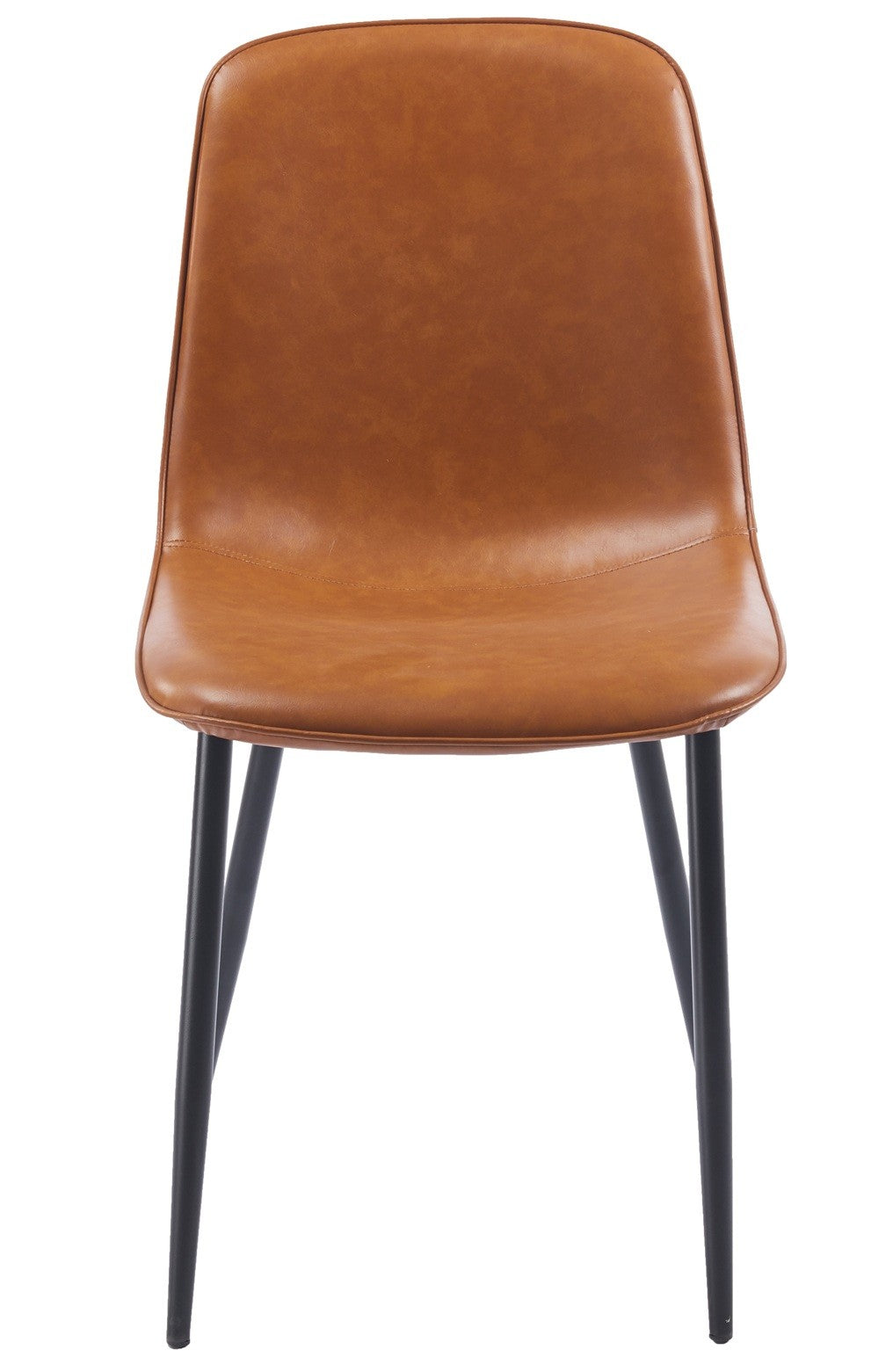 Silla PEÑAFIEL, metal, similpiel vintage marrón